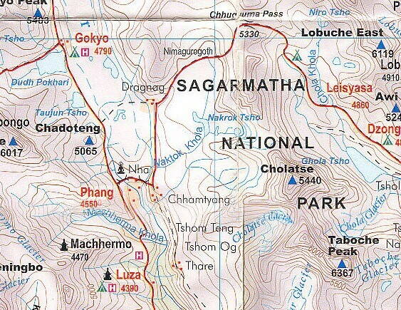 Описание трека Lukla- Gokyo- Lukla- Ringmu- Bhandar- Shivalaya.  Район  Khumbu.